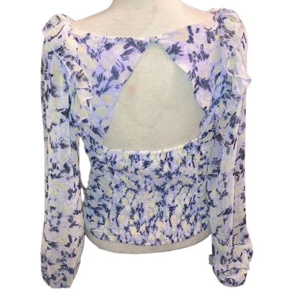Free People Mabel lilac floral Printed Top sz S - Picture 8 of 10